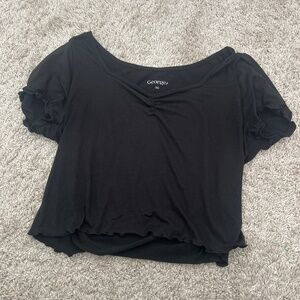 v neck crop top
